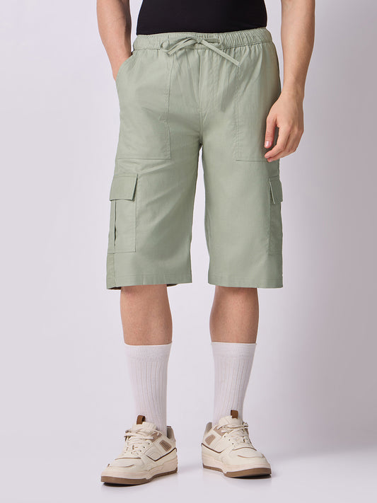 Side Pocket Bermuda Shorts Sage Green 2