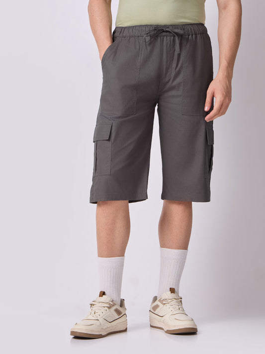 Side Pocket Bermuda Shorts Charcoal Grey 2