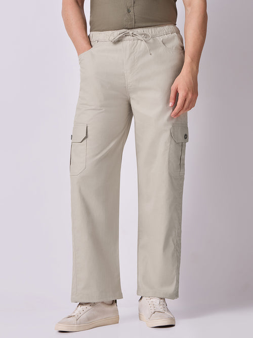 Dori Side Pocket Cargo Trousers Beige 2