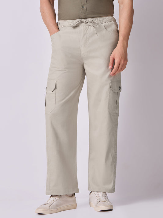 Dori Side Pocket Cargo Trousers Beige 2