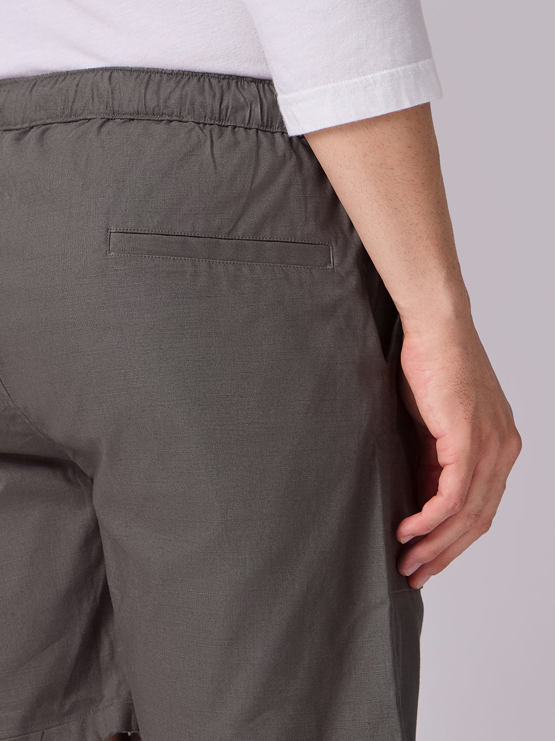 Down-Fold Cuff Shorts Charcoal Grey 6