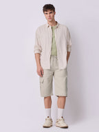 Side Pocket Bermuda Shorts Stone Beige 7