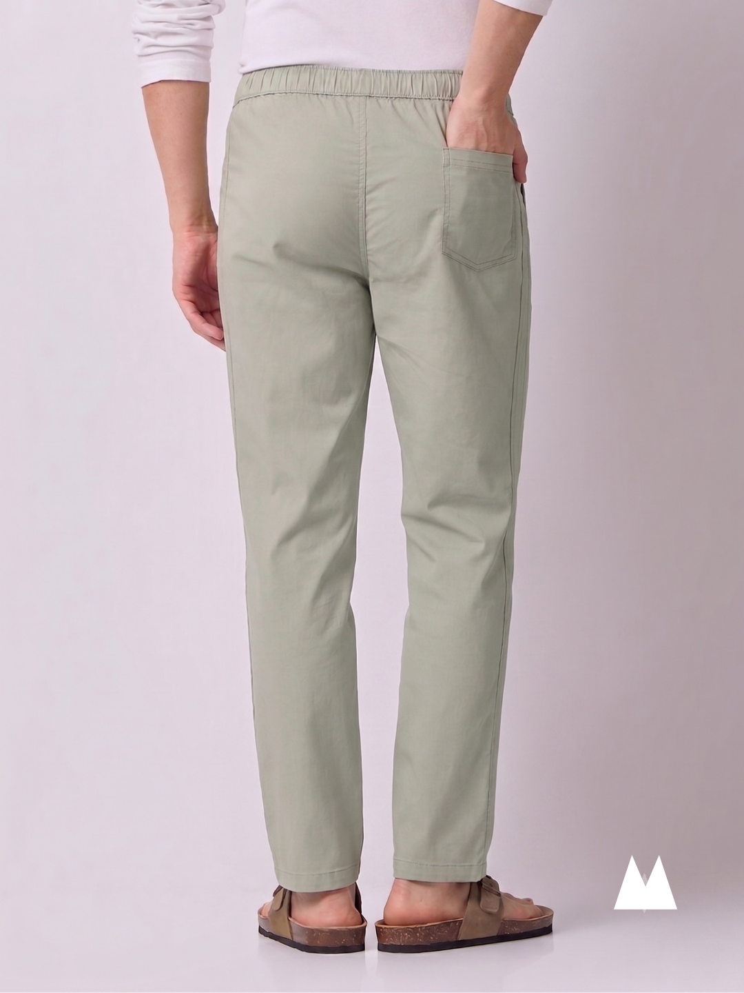 Pale Sage Cotton Trousers