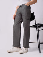 Dori Side Pocket Cargo Trousers Grey 1