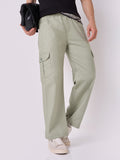 Dori Side Pocket Cargo Trousers Sage Green 1
