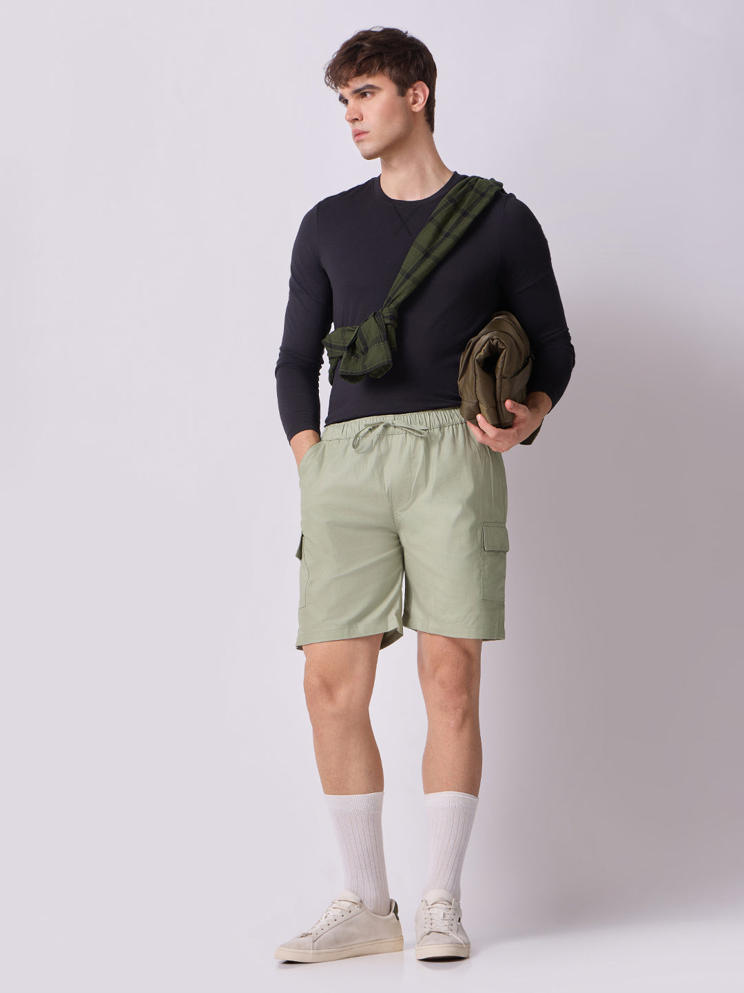 3-Pocket V-Back Shorts Sage Green 7
