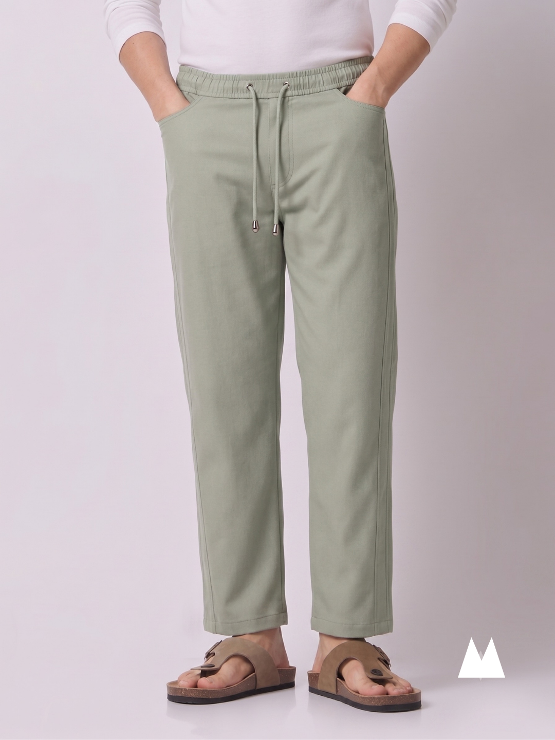 Pale Sage Cotton Trousers