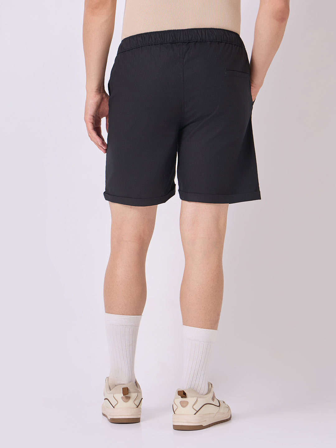 Down-Fold Cuff Shorts Black 4