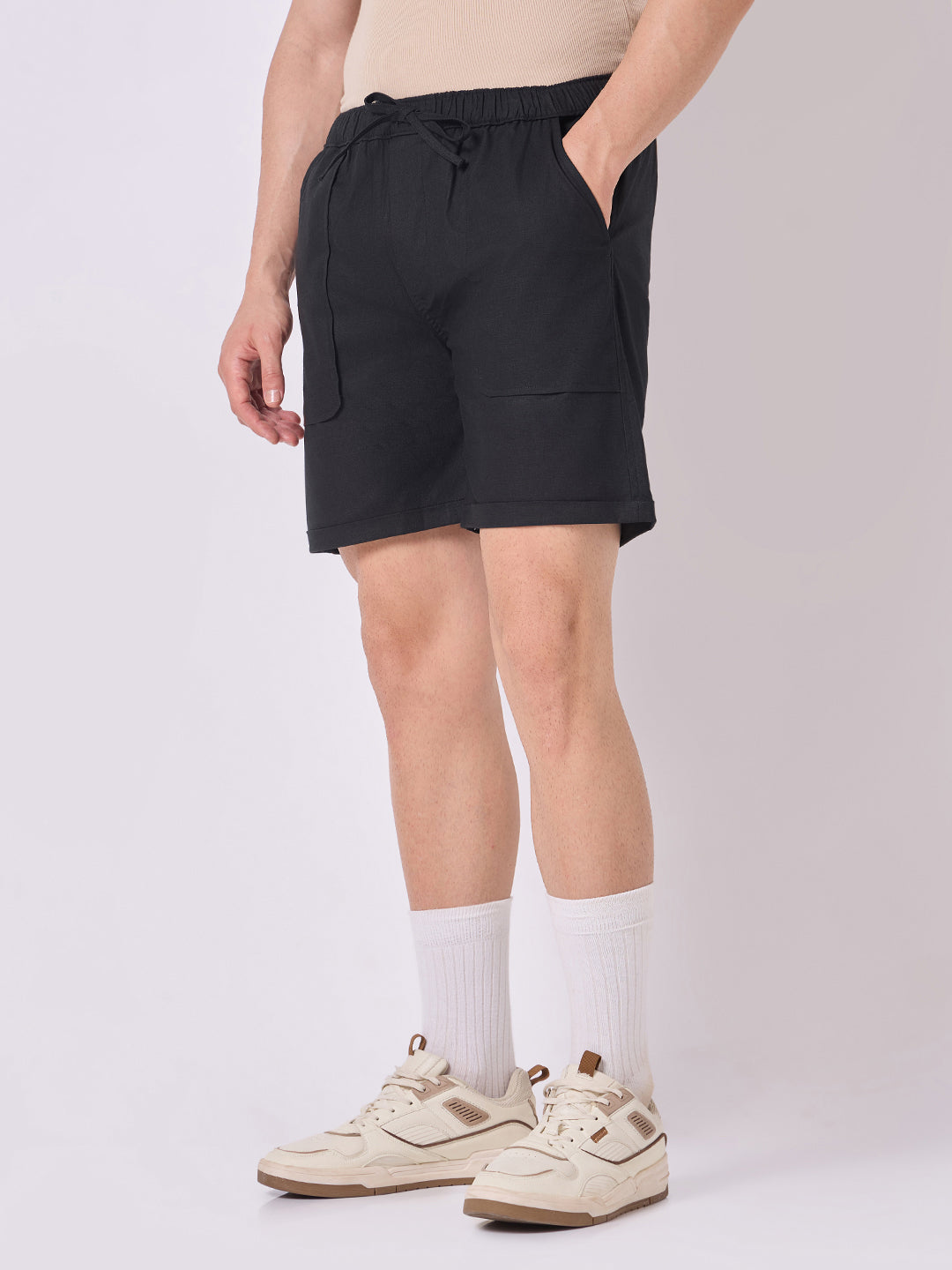 Down-Fold Cuff Shorts Black 3