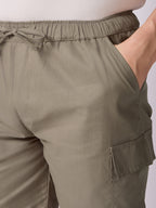 3-Pocket V-Back Shorts Taupe Green 5