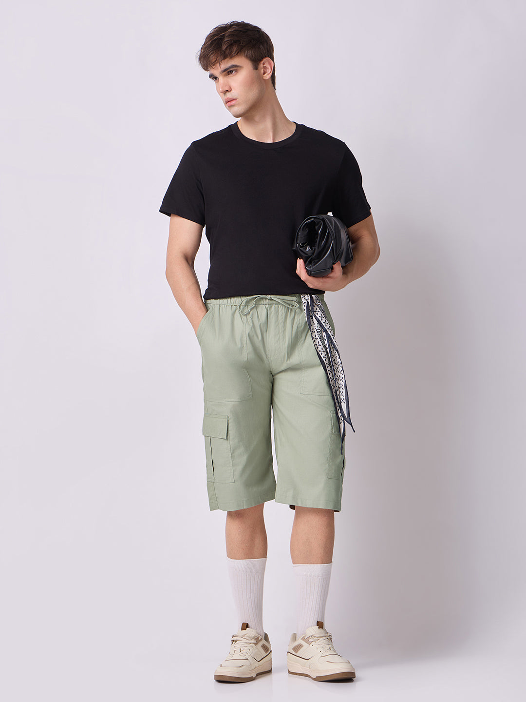 Side Pocket Bermuda Shorts Sage Green 7