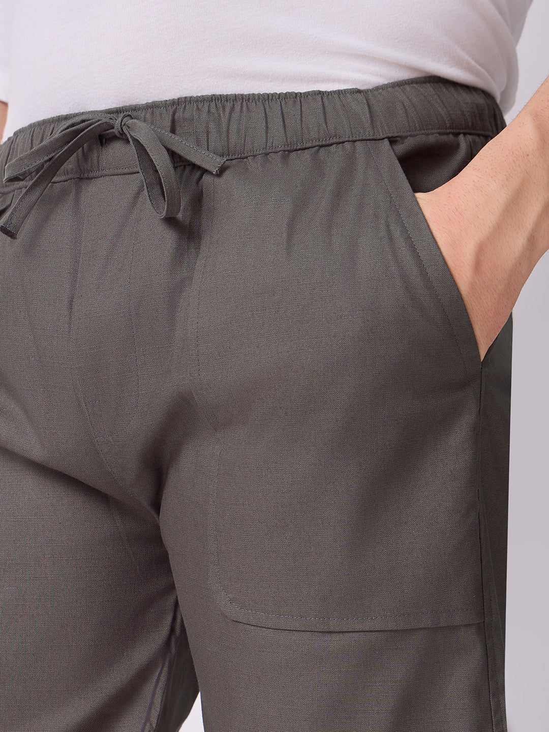 Down-Fold Cuff Shorts Charcoal Grey 5