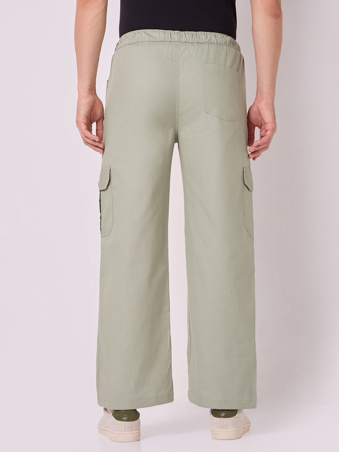 Dori Side Pocket Cargo Trousers Sage Green 4