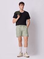 Down-Fold Cuff Shorts Sage Green 7