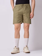 Down-Fold Cuff Shorts Khaki Green 2