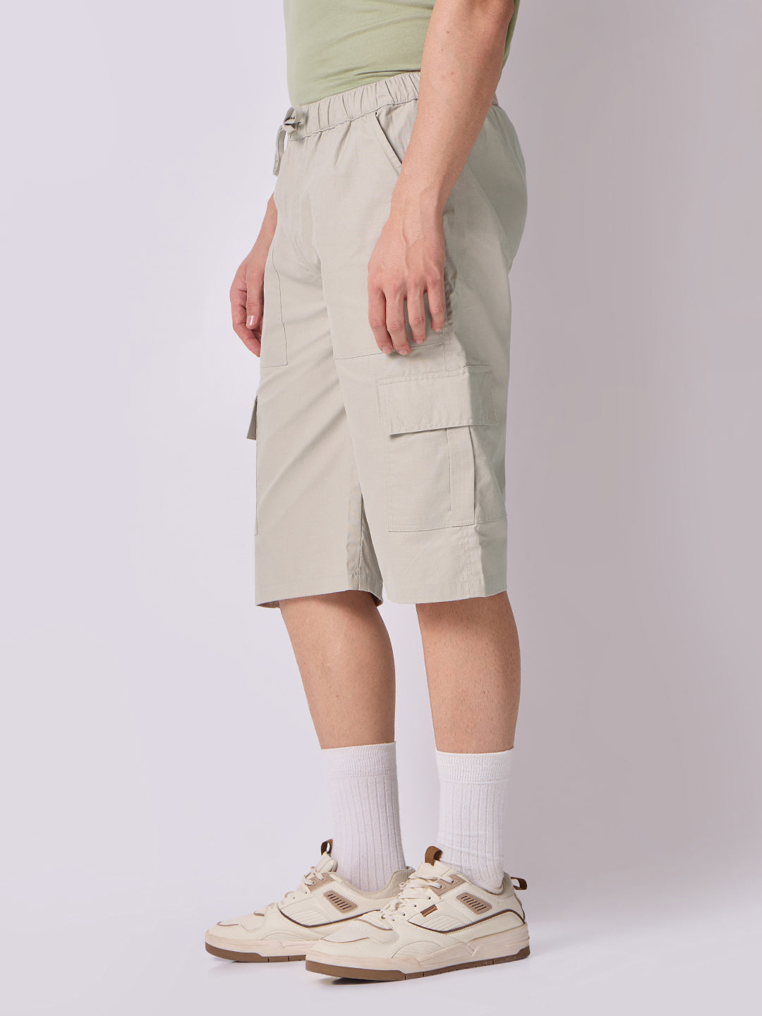 Side Pocket Bermuda Shorts Stone Beige 3
