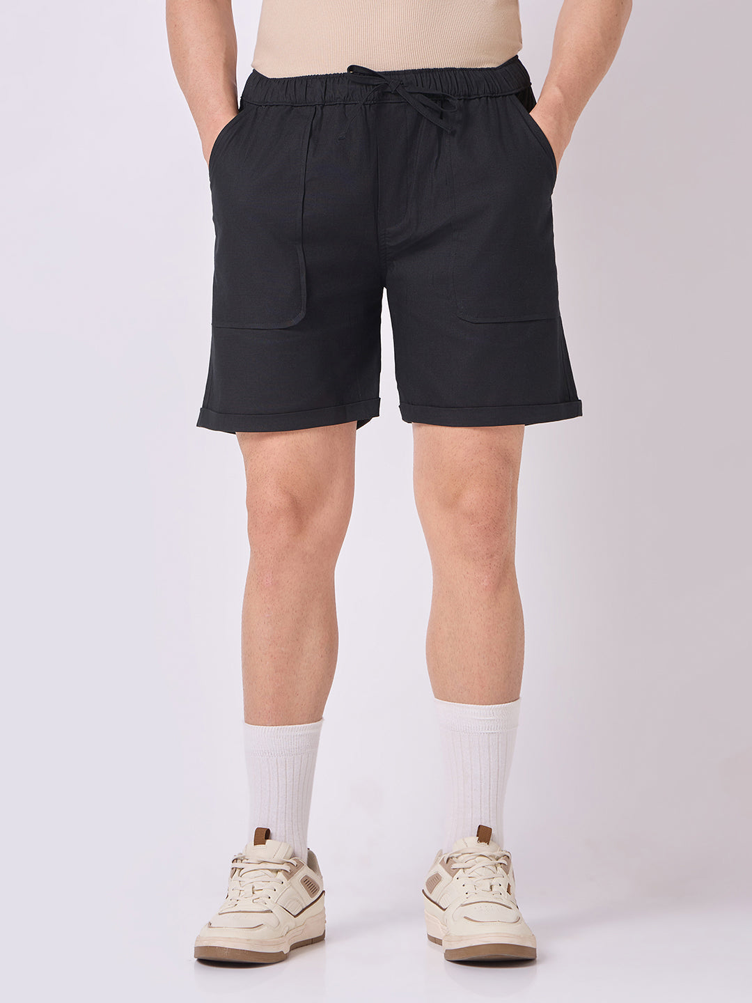 Down-Fold Cuff Shorts Black 2