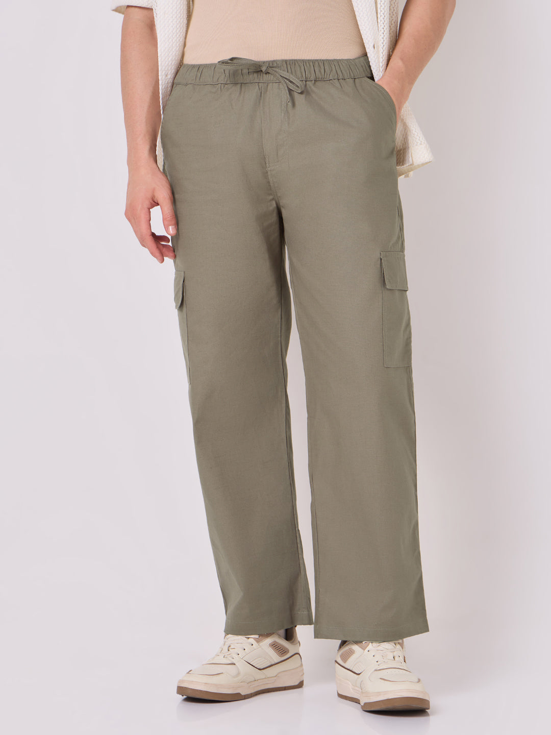 Side Pocket Trousers Olive Grey 2