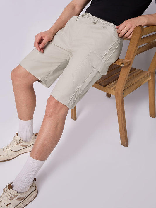 Dori Side Pocket Bermuda Shorts Stone Beige 1