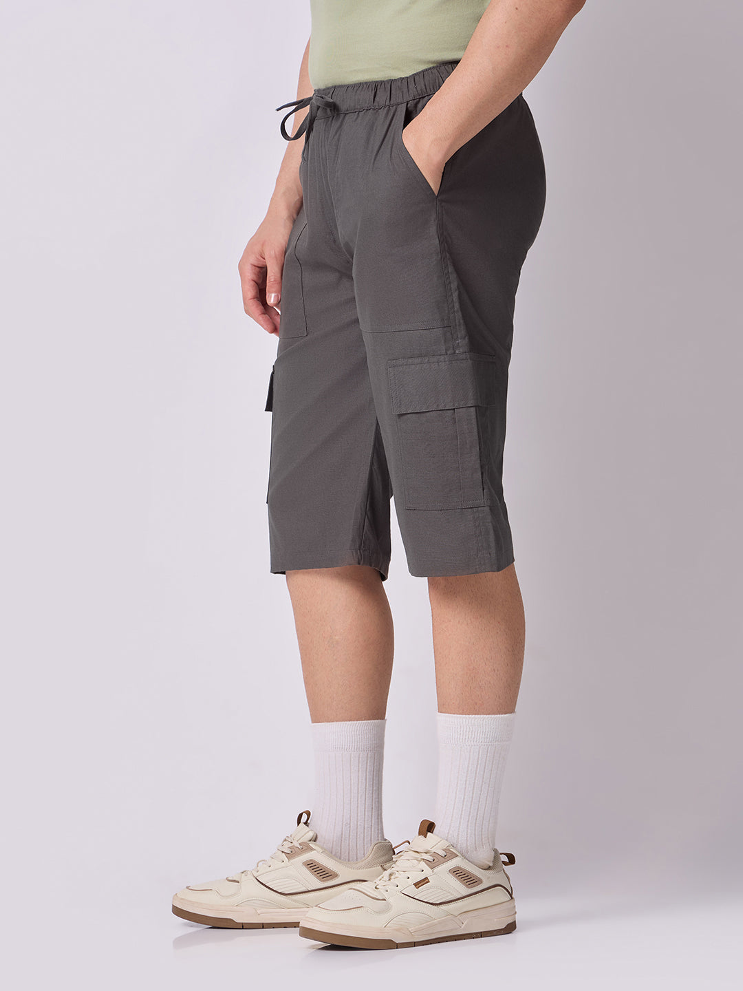 Side Pocket Bermuda Shorts Charcoal Grey 3