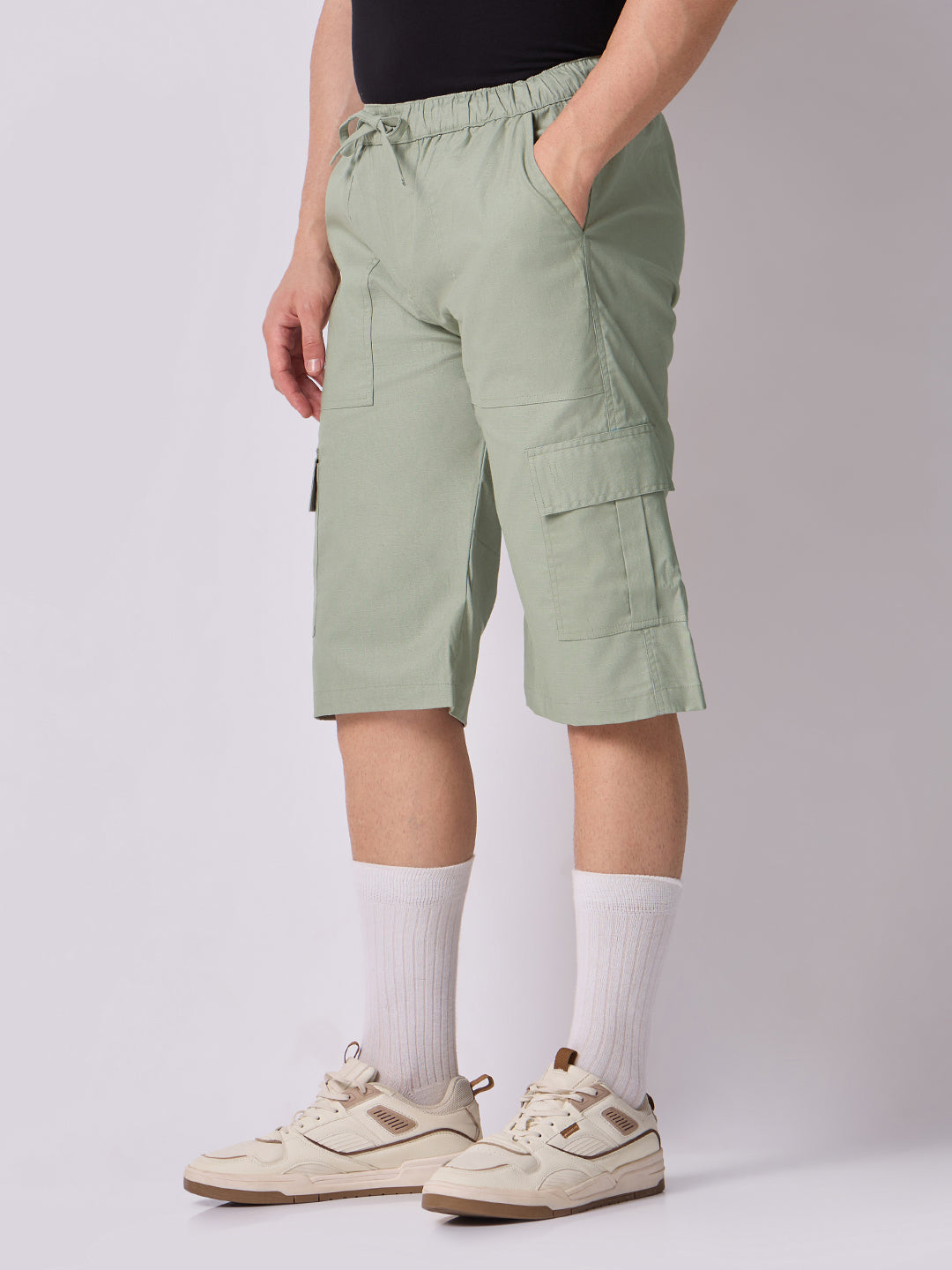 Side Pocket Bermuda Shorts Sage Green 3