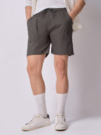 Down-Fold Cuff Shorts Charcoal Grey 1