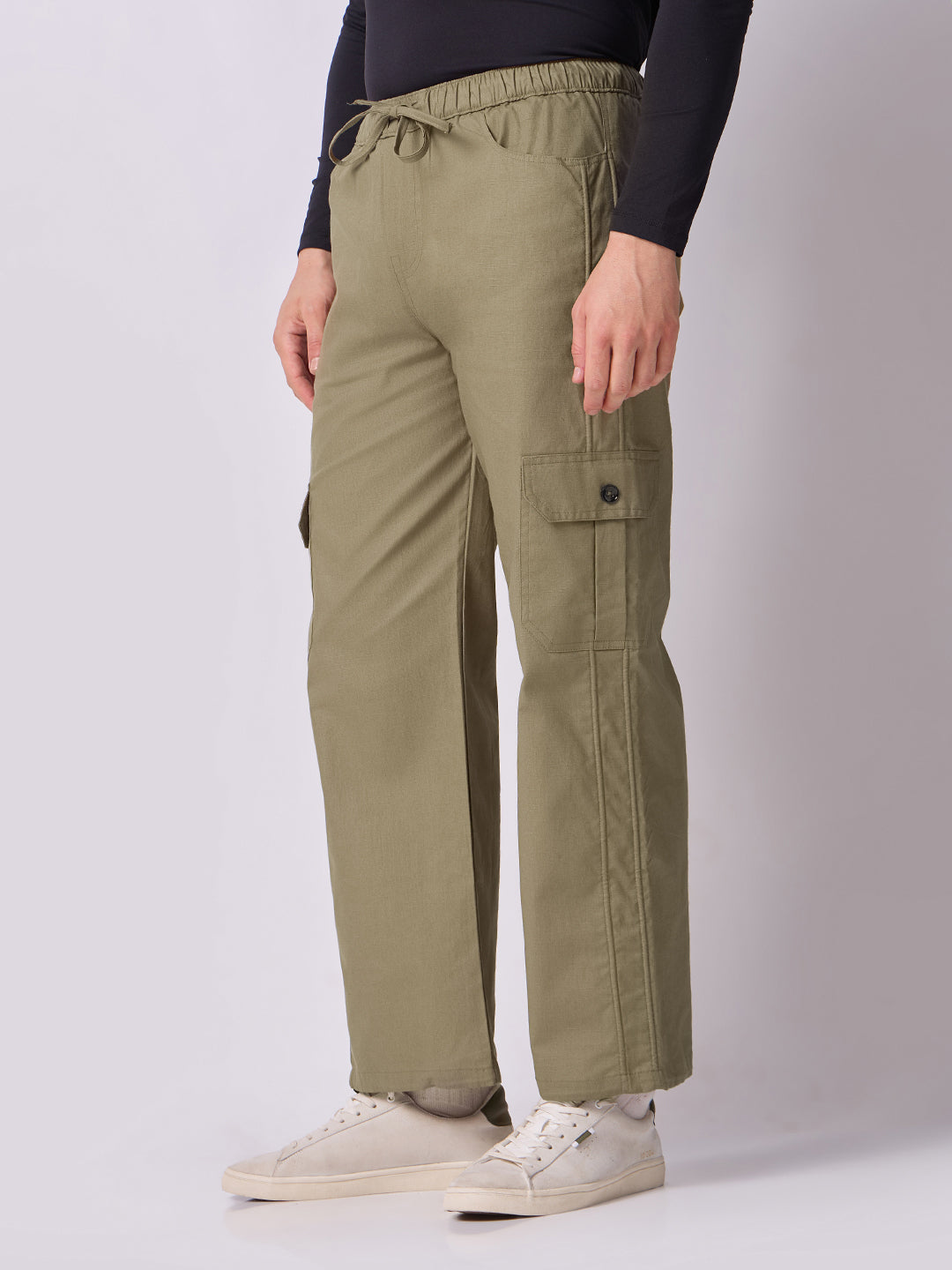 Dori Side Pocket Cargo Trousers Olive 3