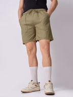 Down-Fold Cuff Shorts Khaki Green 1
