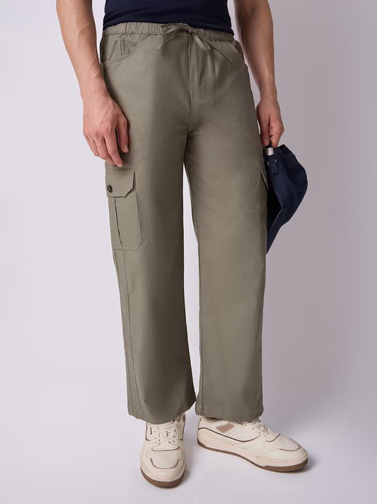 Dori Side Pocket Cargo Trousers Moss Green 1