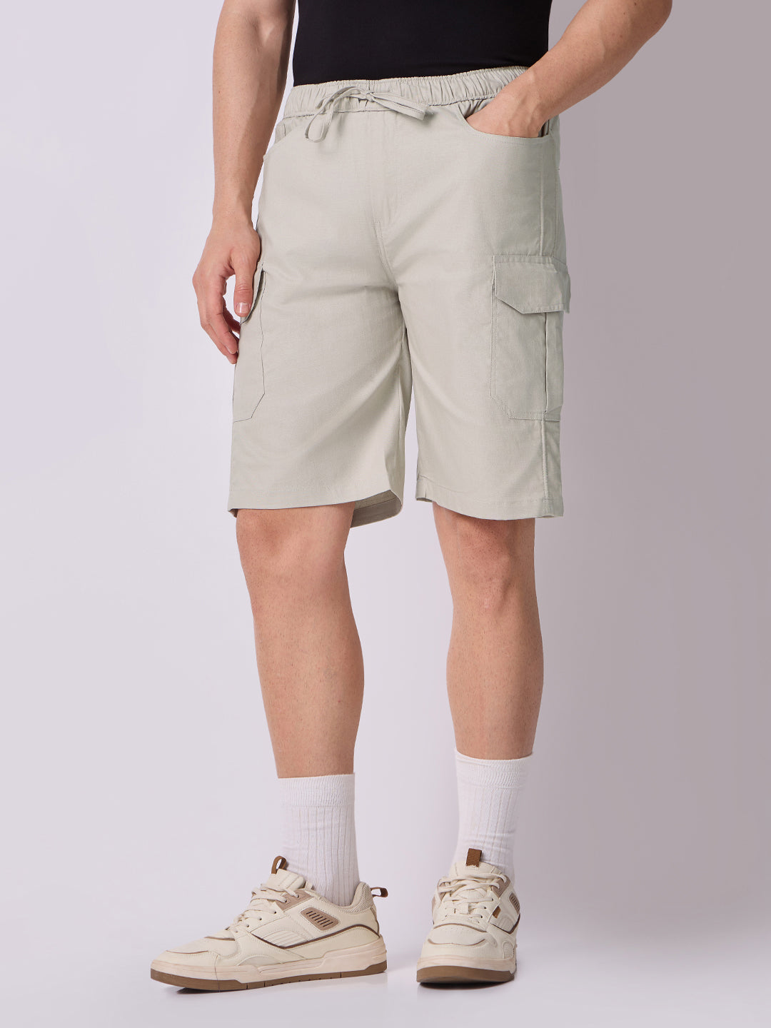 Dori Side Pocket Bermuda Shorts Stone Beige 3