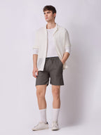 Down-Fold Cuff Shorts Charcoal Grey 7