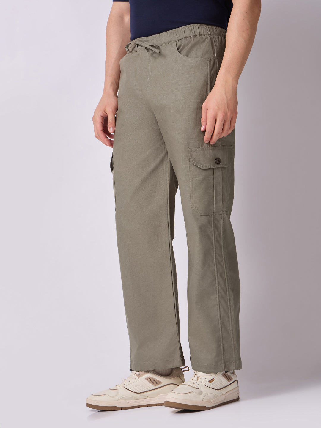Dori Side Pocket Cargo Trousers Moss Green 3