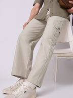 Dori Side Pocket Cargo Trousers Beige 1