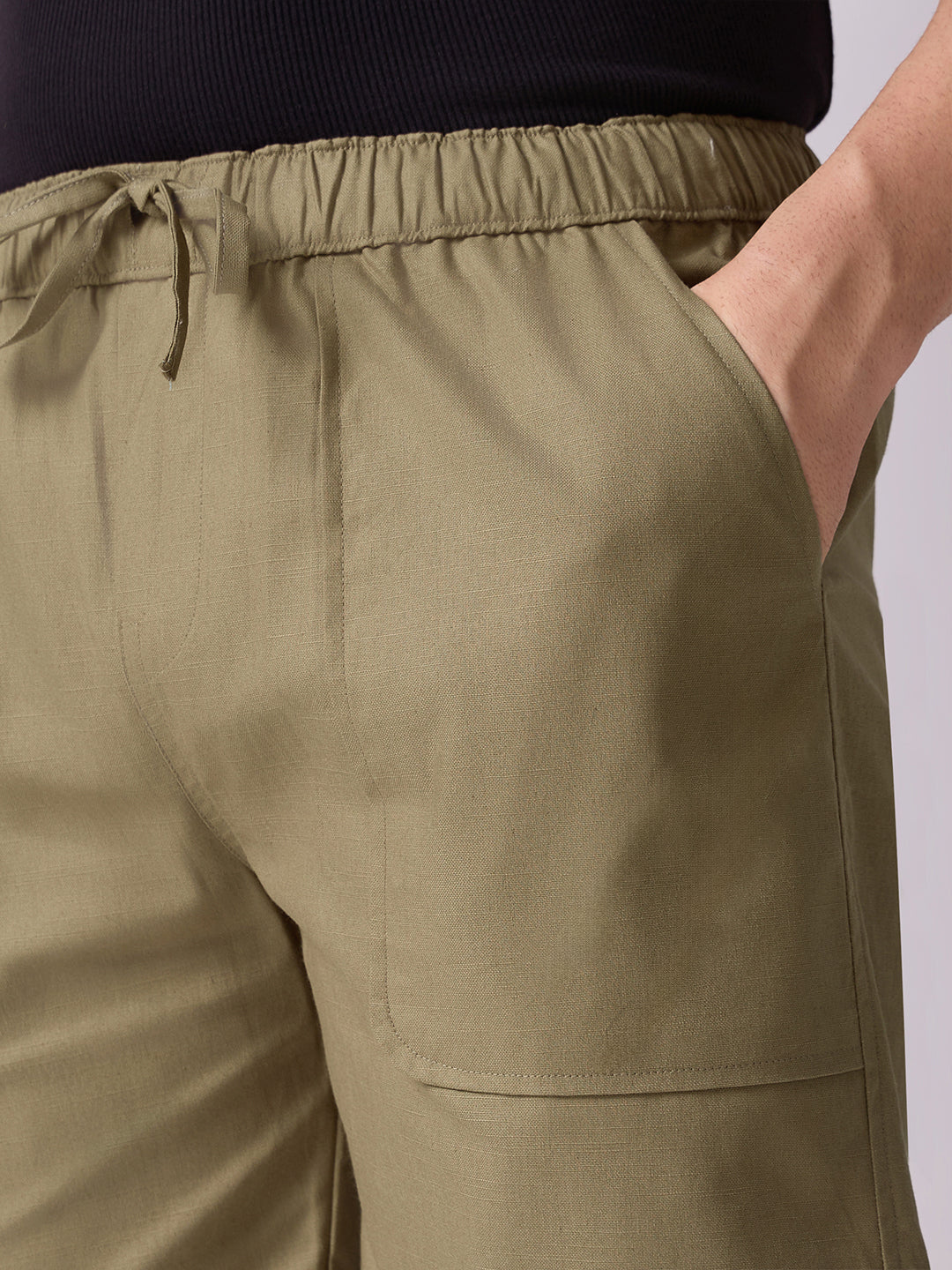 Down-Fold Cuff Shorts Khaki Green 5