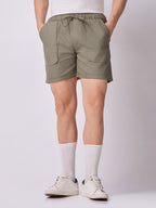 Down-Fold Cuff Shorts Olive Green 2