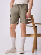3-Pocket V-Back Shorts Taupe Green 1