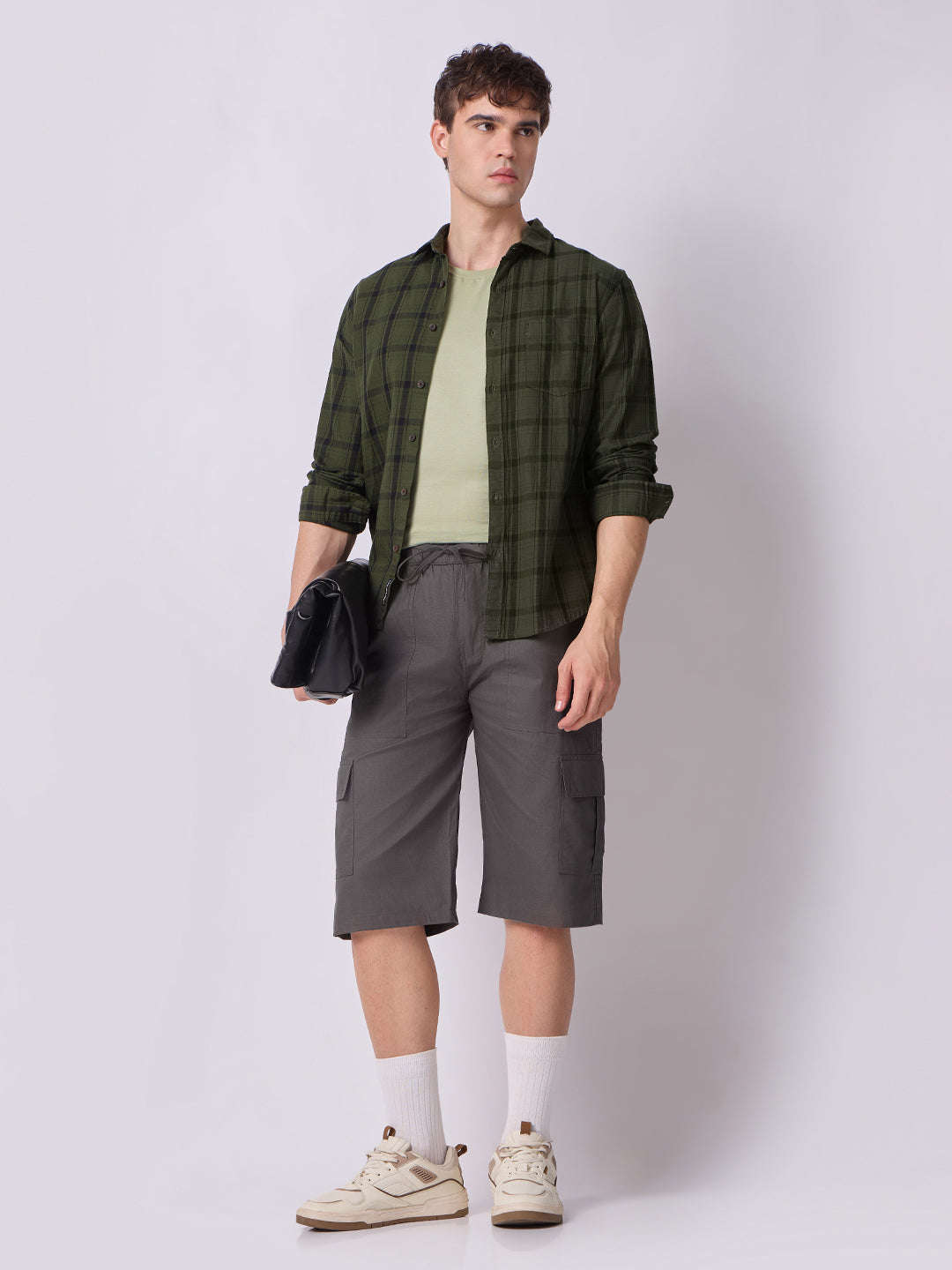 Side Pocket Bermuda Shorts Charcoal Grey 7