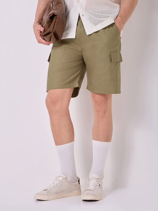 3-Pocket V-Back Shorts Olive Green 1