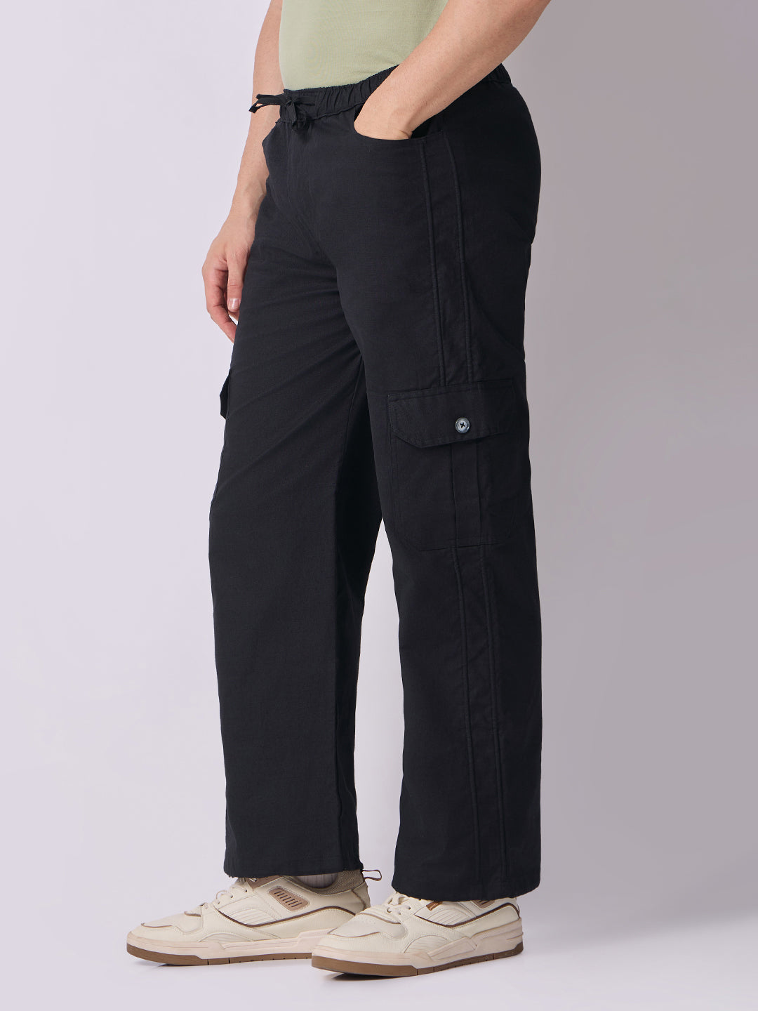 Dori Side Pocket Cargo Trousers Black 3