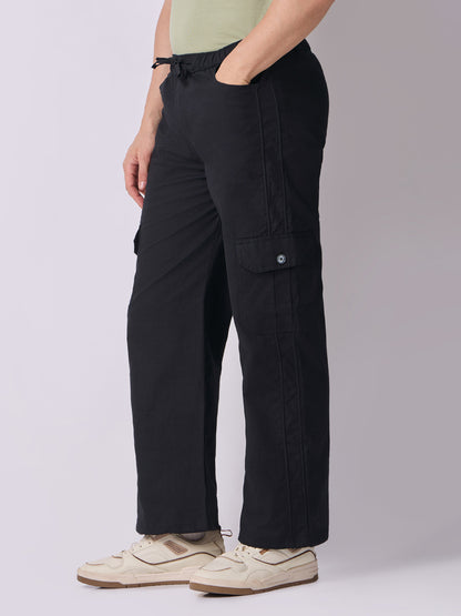 Dori Side Pocket Cargo Trousers Black 3