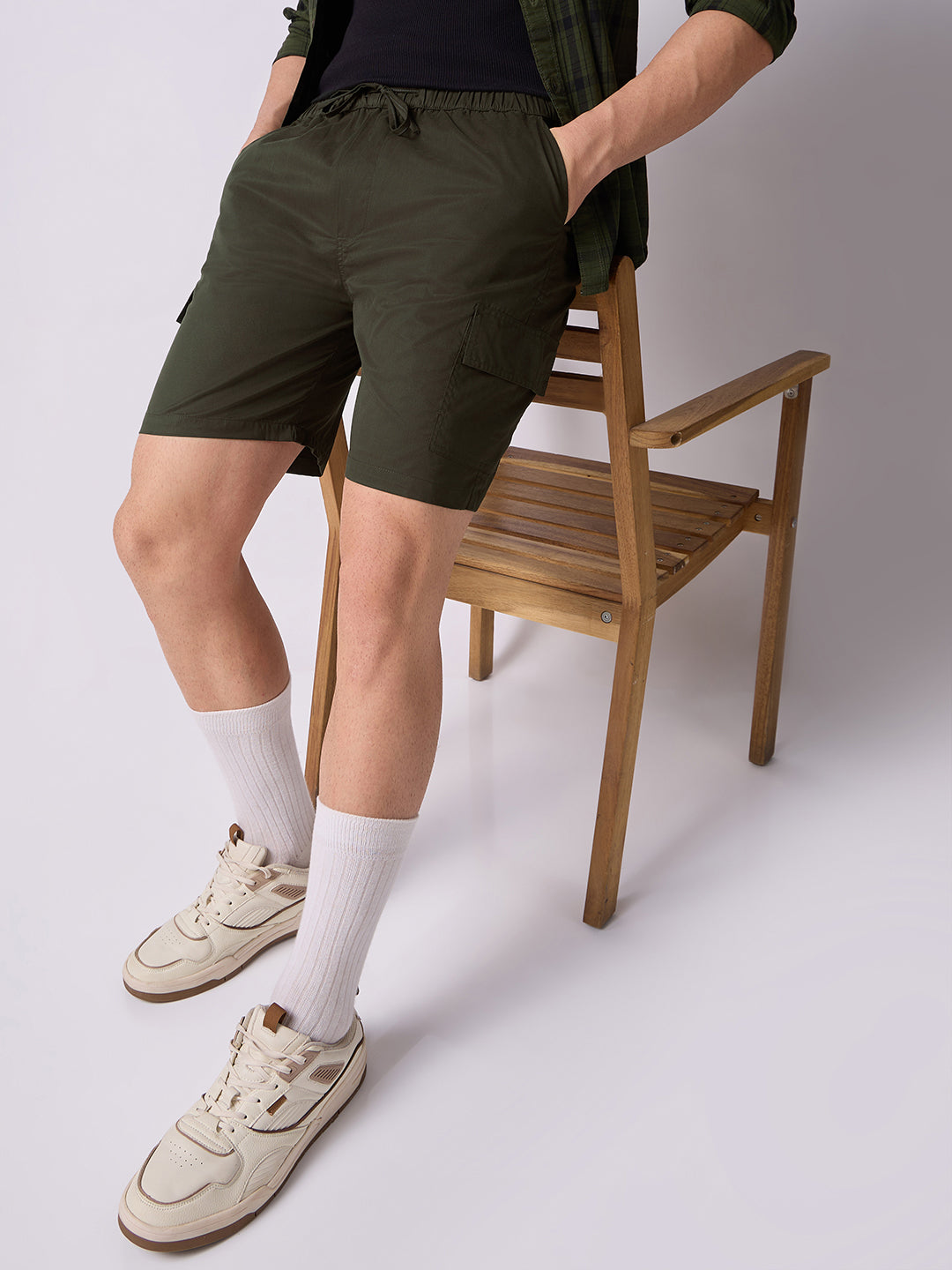 3-Pocket V-Back Shorts Forest Green 1