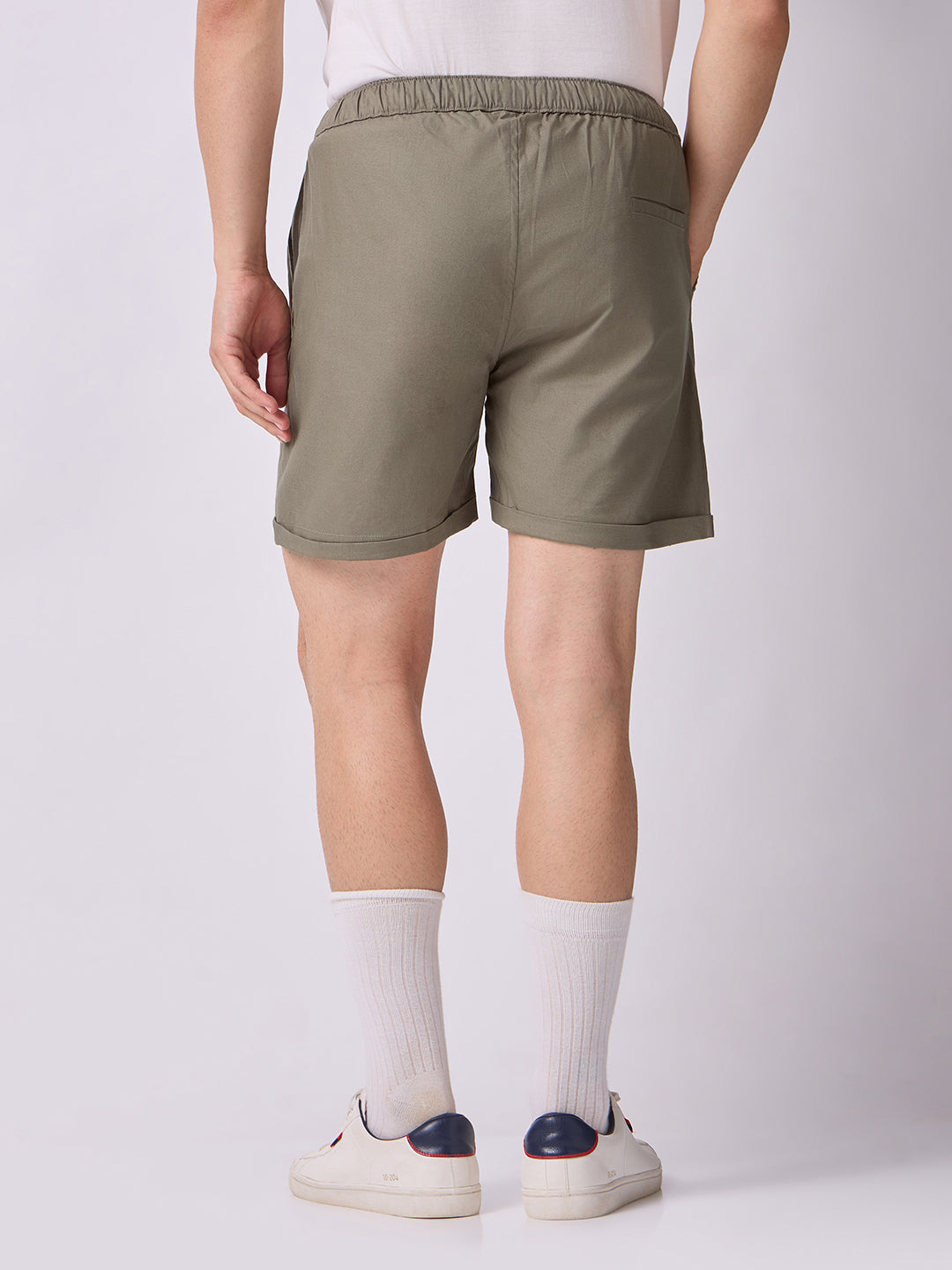 Down-Fold Cuff Shorts Olive Green 4