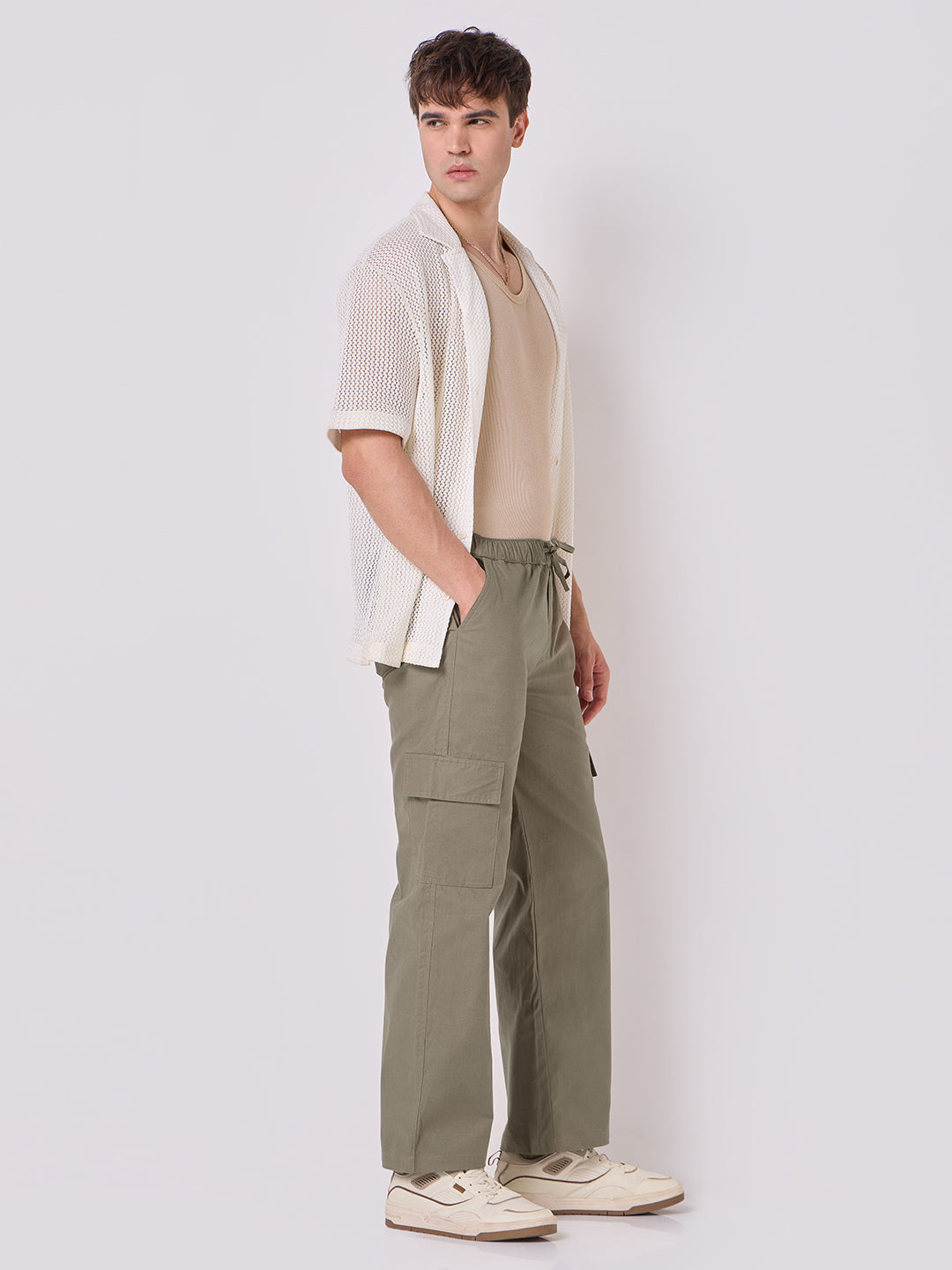 Side Pocket Trousers Olive Grey 3