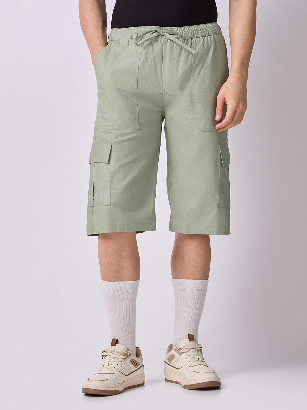 Side Pocket Bermuda Shorts Sage Green 2