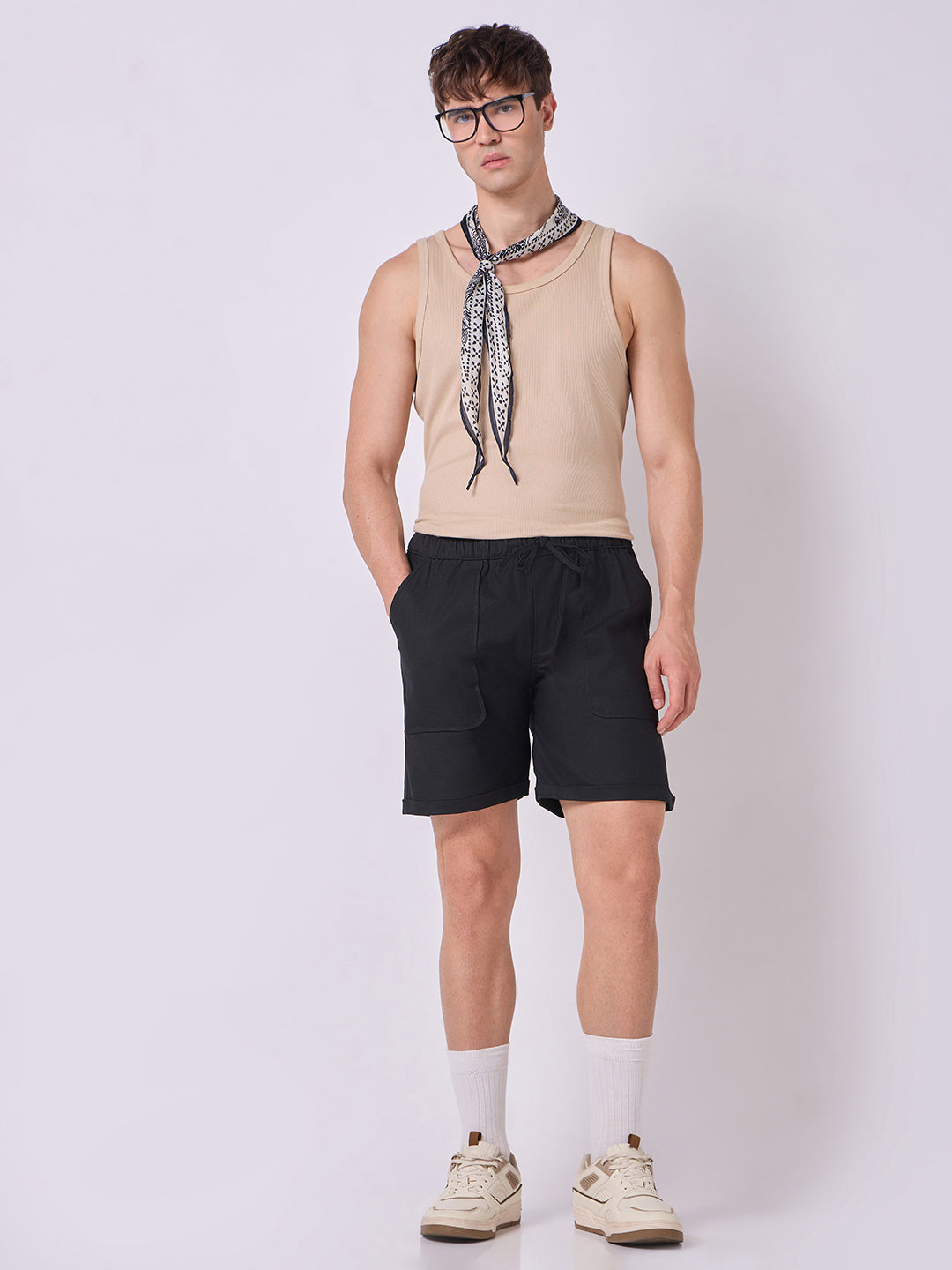 Down-Fold Cuff Shorts Black 1