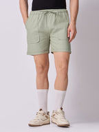 Down-Fold Cuff Shorts Sage Green 2