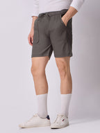 Down-Fold Cuff Shorts Charcoal Grey 3