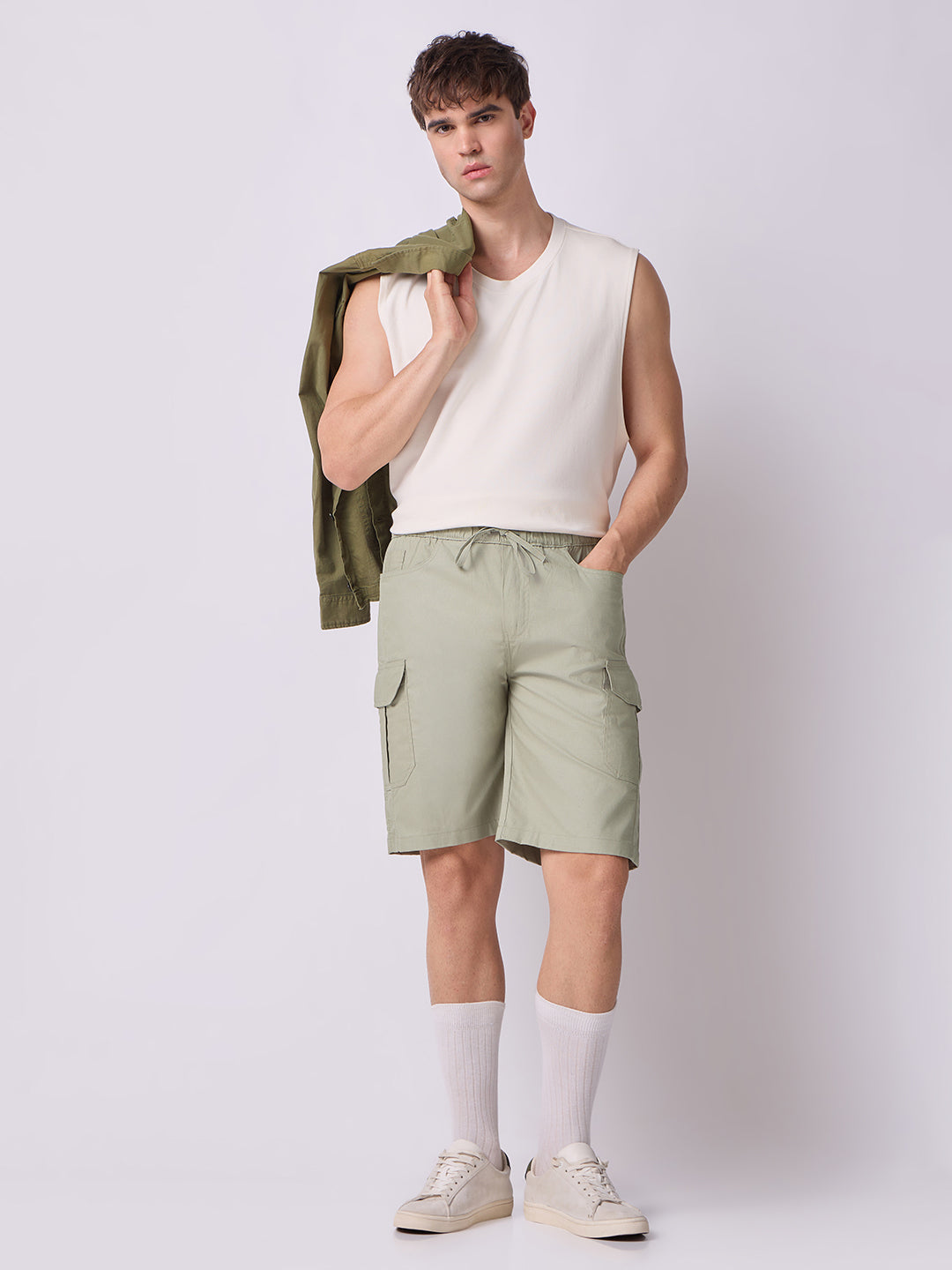 Dori Side Pocket Bermuda Shorts Sage Green 7
