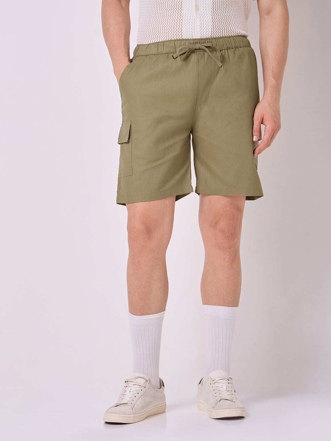 3-Pocket V-Back Shorts Olive Green 2