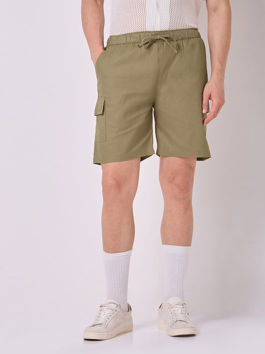 3-Pocket V-Back Shorts Olive Green 2